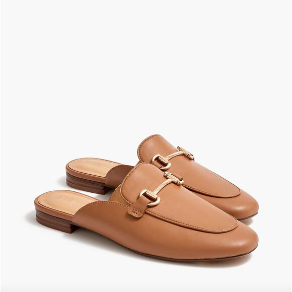 J.Crew Slip On Mules Cedar Wood Tan Classic Preppy Casual Womens US 7 NEW - Picture 1 of 14